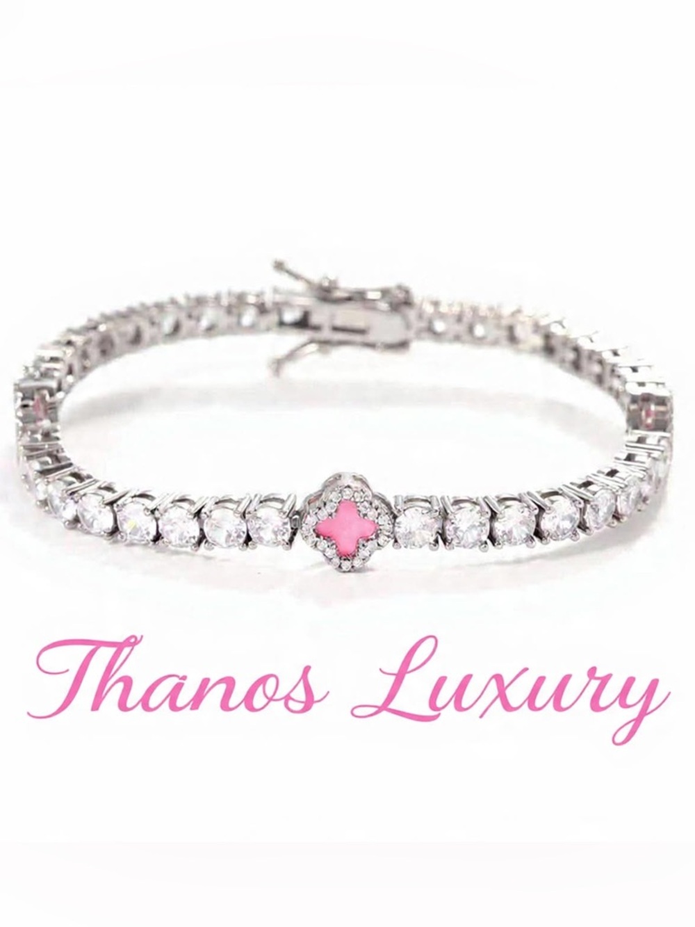 Pink Silver Tennis Bracelet &watch set(mystery sunglasses!)